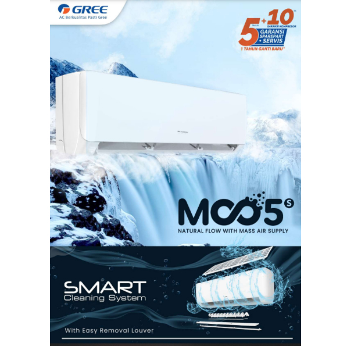 Gree AC Split ( AC Dinding ) Standard MOO5 Series 2 PK R32 1600 Watt - GWC-18MOO5 | GWC18MOO5 | 18MOO5